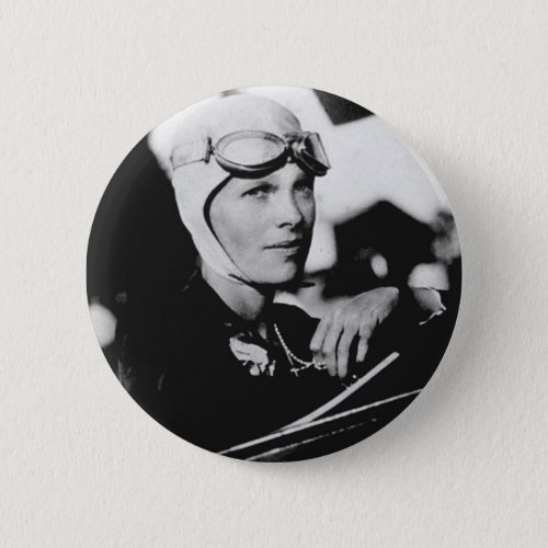 Vintage Amelia Earhart Photo Pinback Button