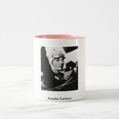 Vintage Amelia Earhart Photo Two_Tone Coffee Mug