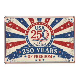 Vintage America 250 1776–2026 Patriotic Placemat