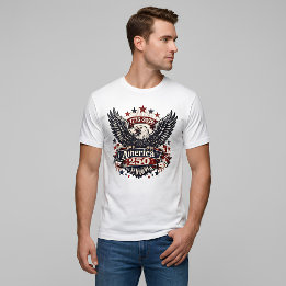 Vintage America 250 Bald Eagle 1776-2026 Patriotic T-Shirt