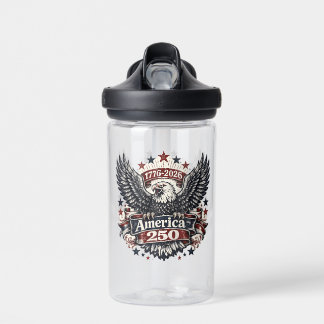 Vintage America 250 Bald Eagle 1776-2026 Patriotic Water Bottle