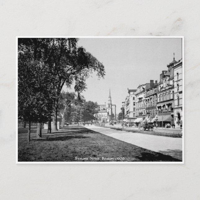 Vintage America, Boston, Tremont street Postcard (Front)