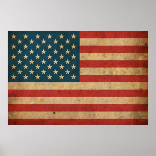 Vintage America Flag Poster