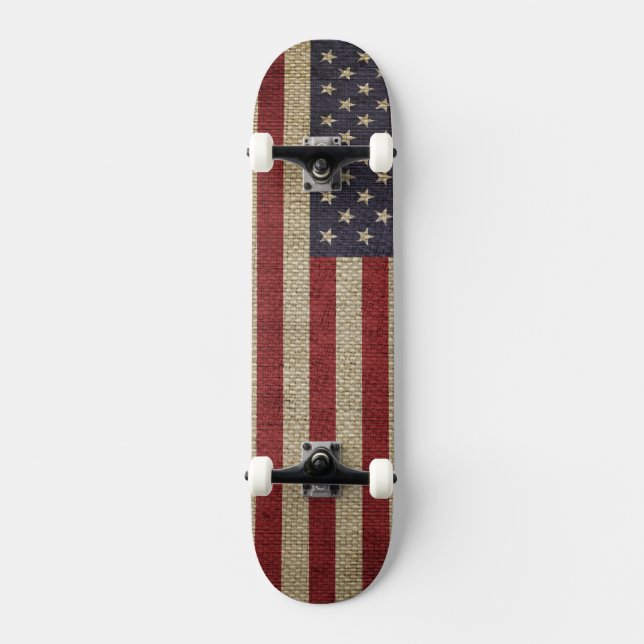 Vintage America Flag  Skateboard Deck (Front)