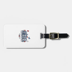 Vintage America Floral Butterfly Patriotic Shirt_1 Luggage Tag