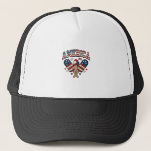 Vintage America Ice Cream Patriotic Shirt Design_1 Trucker Hat