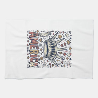 Vintage America Liberty Crown Patriotic Shirt Desi Kitchen Towel