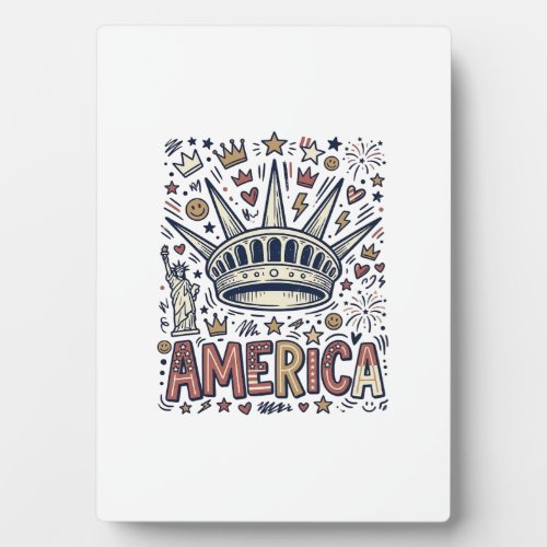 Vintage America Liberty Crown Patriotic Shirt Desi Plaque