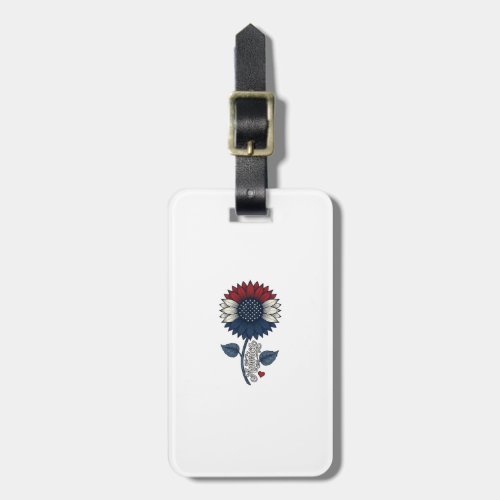 Vintage America Sunflower Patriotic Shirt Design ( Luggage Tag