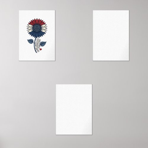 Vintage America Sunflower Patriotic Shirt Design ( Wall Art Sets