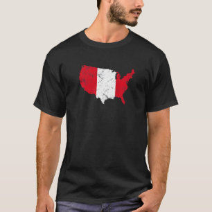 Vintage America With Peru Flag Peruvian Roots T-Shirt