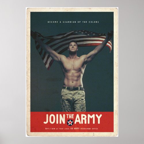 Vintage American Army Flag Poster