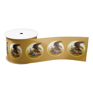 Vintage American Bald Eagle Satin Ribbon