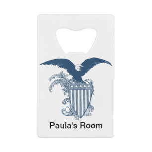 Vintage American Bald Eagle Stars Stripes Shield Credit Card Bottle Opener