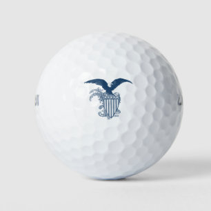 Vintage American Bald Eagle Stars Stripes Shield Golf Balls
