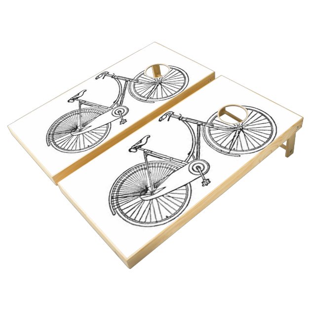 Vintage American Bicycle Diagram Cornhole Set