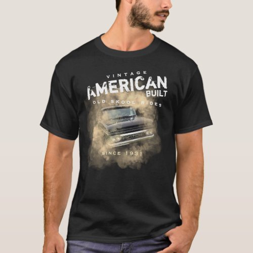 Vintage American Built Old Skool Rides Smoky Truck T_Shirt