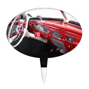 Vintage American car interior classic 1950s cars Cake Topper