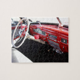 Vintage American car interior classic 1950s cars Jigsaw Puzzle