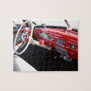 Vintage American car interior classic 1950s cars Jigsaw Puzzle
