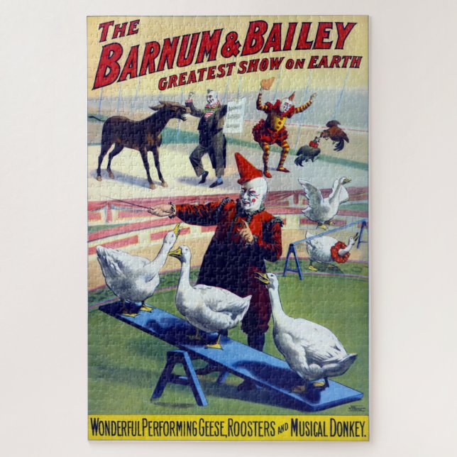 Vintage American Circus Poster Circa 1900 Jigsaw Puzzle (Vertical)