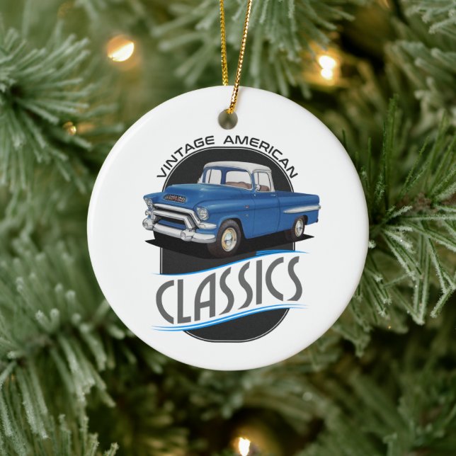 Vintage American Classic Trucks Ceramic Ornament (Tree)