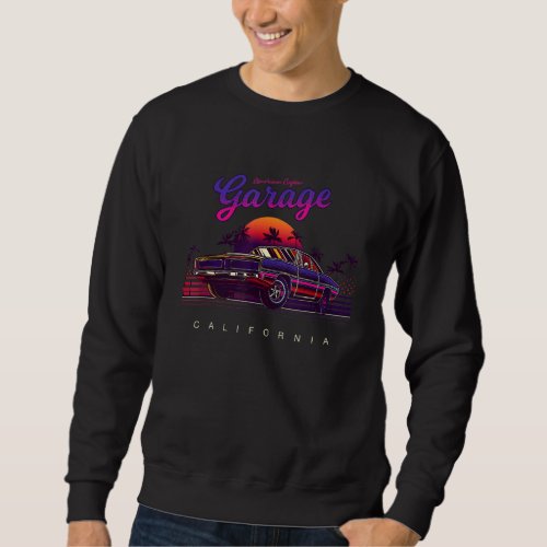 Vintage American Custom Garage California Cars Gra Sweatshirt