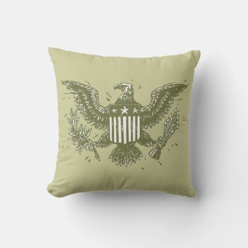 Vintage American Eagle Throw Pillow