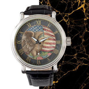 Vintage American Eagle Watch, American Flag / USA Watch