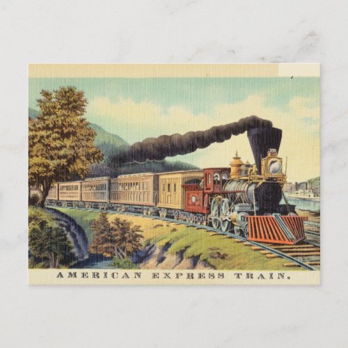 Vintage American Express Train Postcard