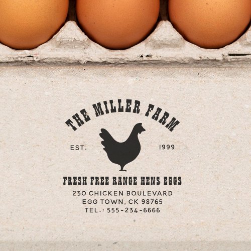 Vintage American Family Farm Chicken Egg Self_inking Stamp