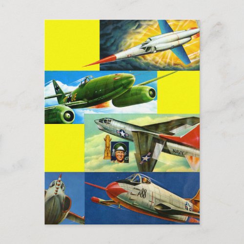 Vintage American Fighter Jets Postcard