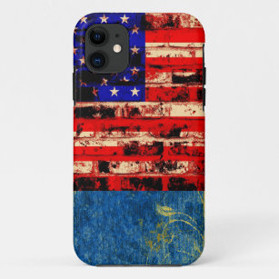 Vintage American Flag 02 iPhone 11 Case