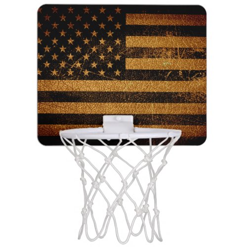 Vintage American Flag 3 Mini Basketball Hoop
