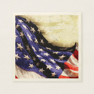 Vintage American Flag 4th of July Napkins