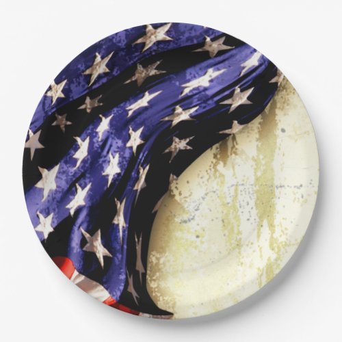 Vintage American Flag 4th of July Paper Plates