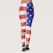 Vintage American Flag #5 Leggings (Back)