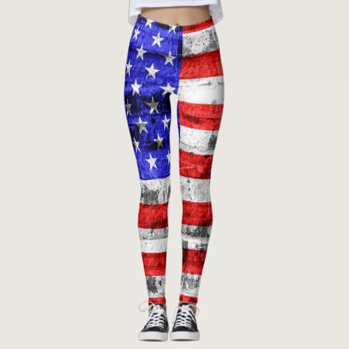 Vintage American Flag 9 Leggings