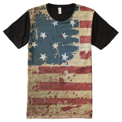 Vintage American Flag All-Over-Print Shirt