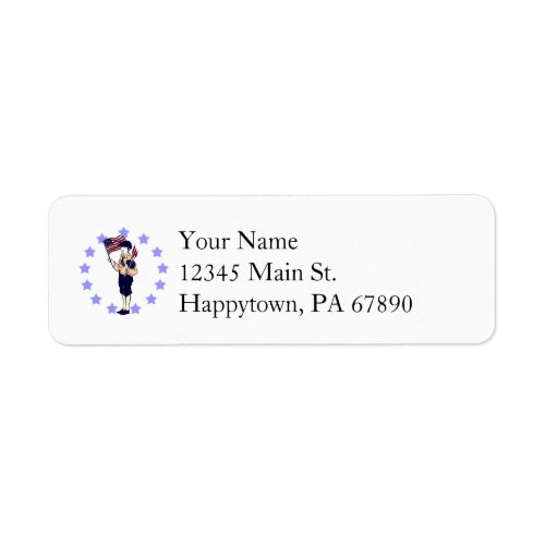 Vintage American Flag and Fireworks Custom Address Label