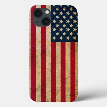 Vintage American Flag Apple Iphone 13 Case by LaptopComputerBag at Zazzle
