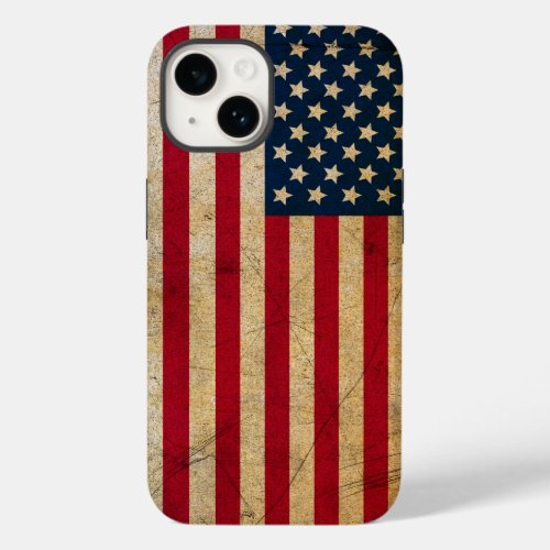 Vintage American Flag Apple iPhone 14 Case