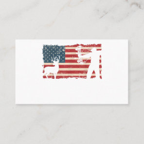 Vintage American Flag Archery Bow Hunting Business Card
