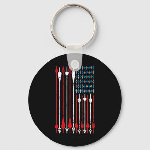 Vintage American Flag Archery Bow Hunting Keychain