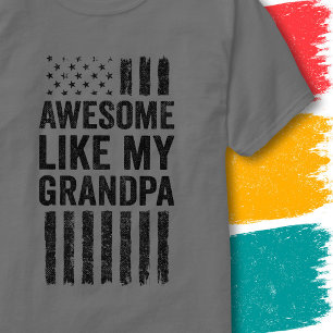 Vintage American Flag Awesome Like My Grandpa T-Shirt