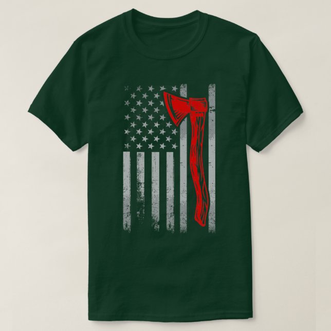 Vintage American Flag Axe Throwing 1 T-Shirt (Design Front)