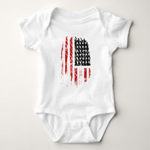 Vintage American Flag  Baby Bodysuit