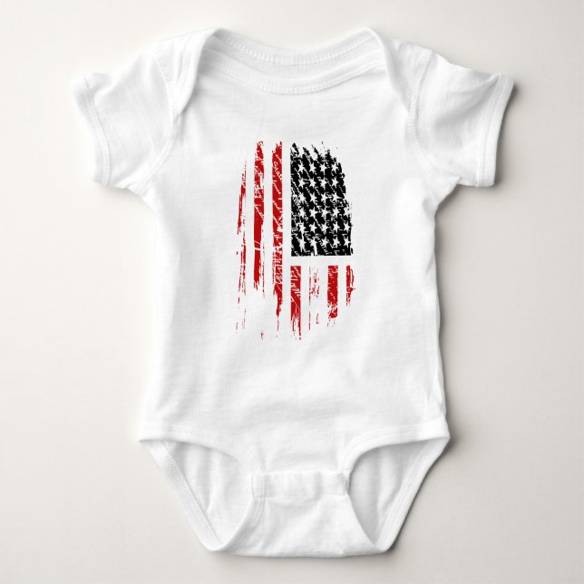 Vintage American Flag  Baby Bodysuit (Front)