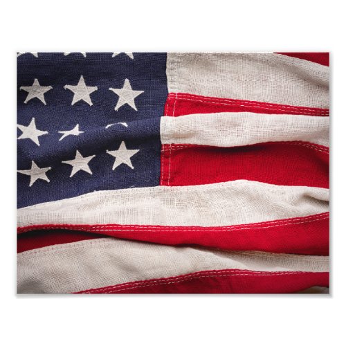 Vintage American Flag Background Photo Print