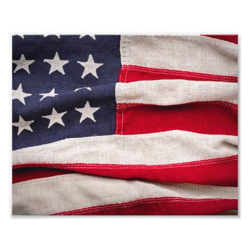 Vintage American Flag Background Photo Print